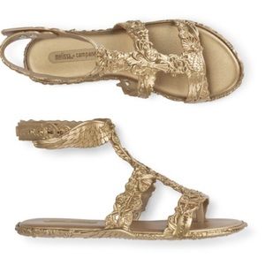 Melissa + Campana Barroca Size 6 Gladiator Sandals Gold